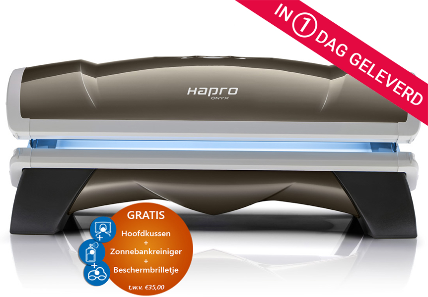 ACTIE Hapro Onyx 26/5 Combi (Zonnetunnel voor egale bruining rondom incl. lage druk gezichtslampen)