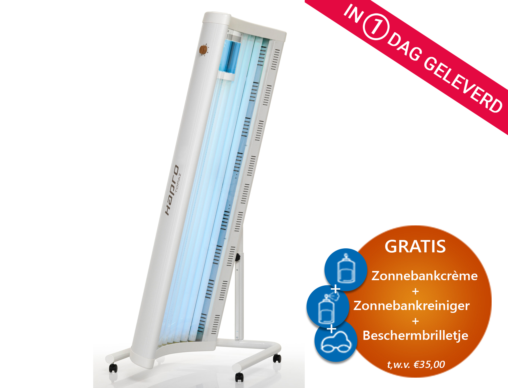 Hapro Topaz 10/1 V (verticaal kantelsysteem op wielen, incl. gezichtsbruining)